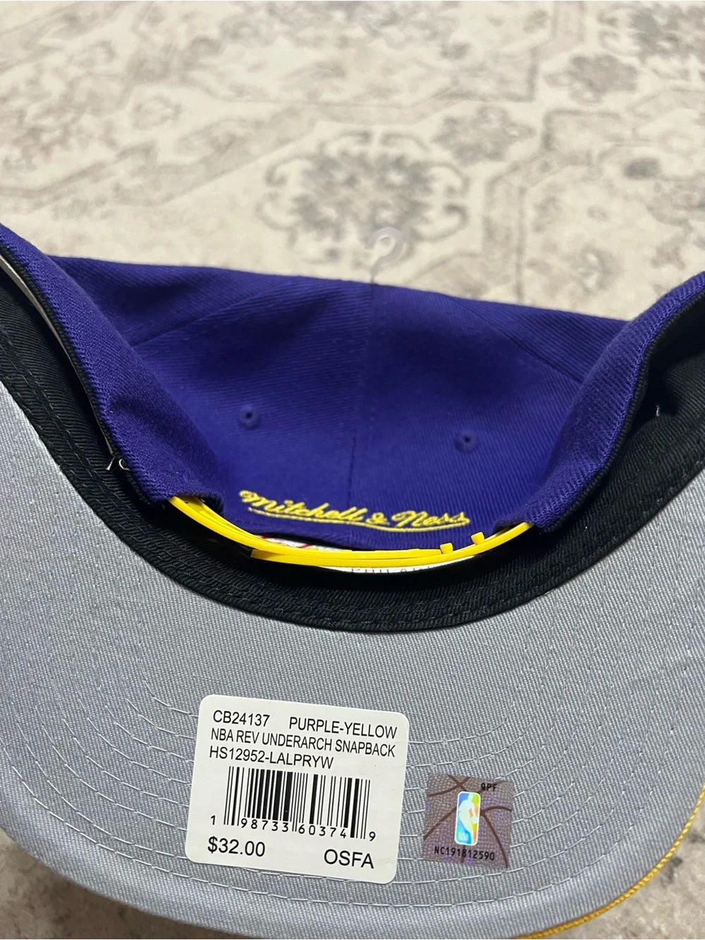 purple and gold Mitchell & Ness Los Angeles Lakers snapback NBA
